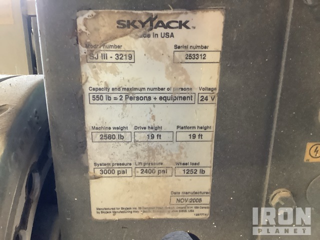 ELEVADOR TIJERA 2005 SKYJACK SJIII3219