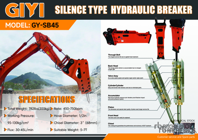 2025 GIYI GY-SB45 Q/C Silent Martello idraulico (Unused)