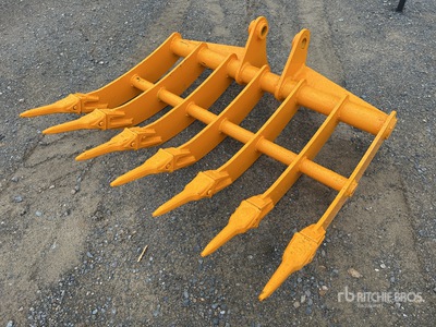 GIYI 1120 mm Excavator Rake - Fits Cat 305 (Unused)