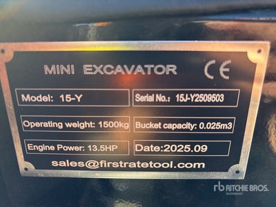 2025 VICSEC VC15J-Y Mini Excavadora (Unused)