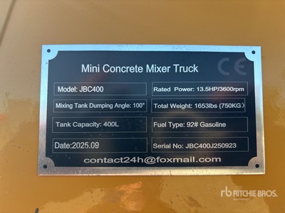 2025 SKLP SK-JBC400 Mini Tracked Portable Concrete Mixer (Unused)