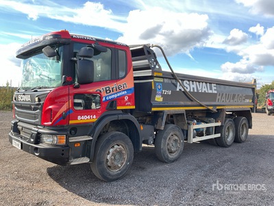 2018 Scania P410 8x4 Twin-Steer شاحنة قلابة /ثلاثة محاور