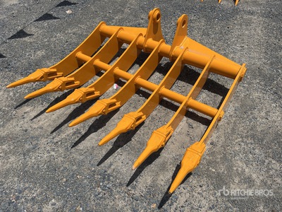 GIYI 1120 mm Excavator Rake - Fits Cat 305 (Unused)