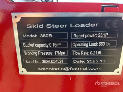 2025 SDLOOL SL380R Mini Compact Track Loader (Unused)
