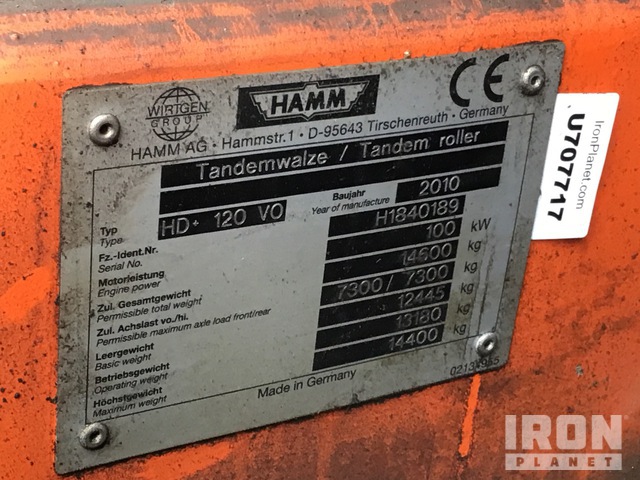 COMPACTADOR 2010 HAMM HD120V0