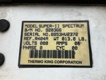 Refrigeration Unit Serial Number