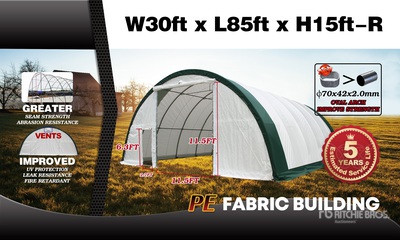 2025 suhivelee S308515R-300gPE 38 ft x 85 ft Storage Canopy (Unused)