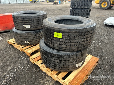Quantity of (4) 445/50R22.5 Tires