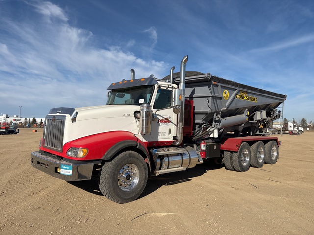 Dahms Stone Slinger on 2015 International 5900i 8x6 Stone Spreader Truck Dahms Stone Slinger on 2015 International 5900i 8x6 Stone Spreader Truck