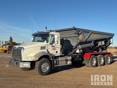 Dahms Stone Slinger on 2013 Mack GU814 8x6 Stone Spreader Truck