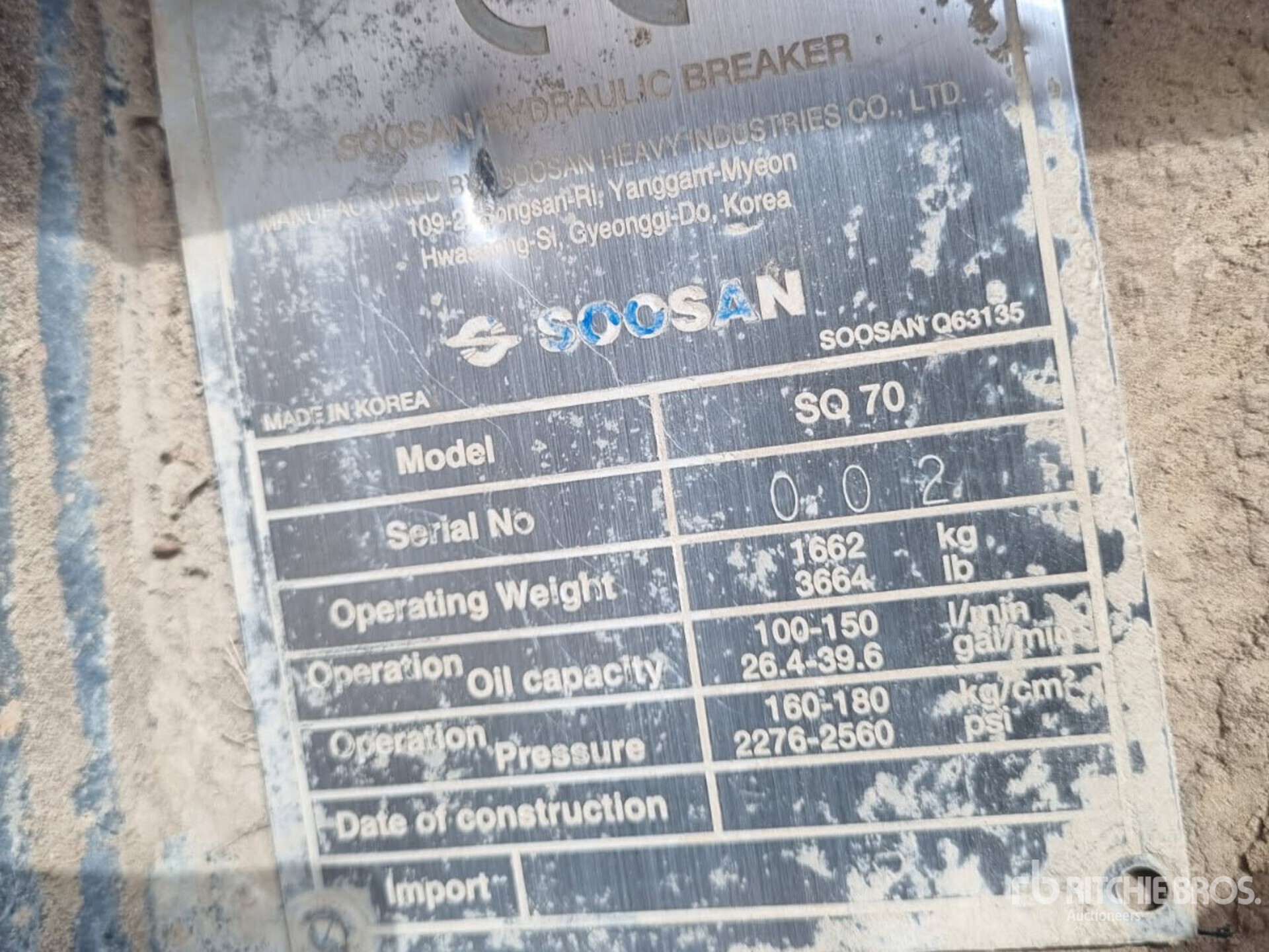 Soosan SQ70 Hydraulic Breaker