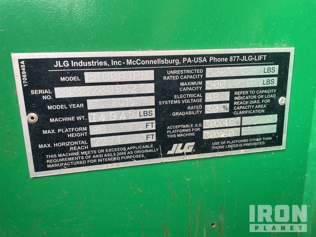 ELEVADOR ARTICULADO 2015 JLG E400AJPN