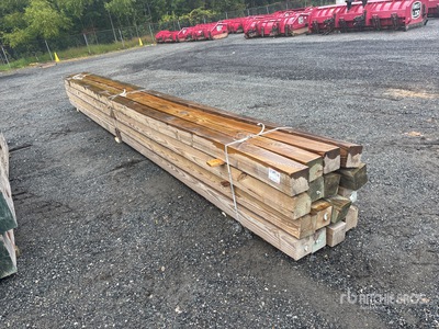 Quantity of (16) 6 in x 6 in x 24 ft Surplus Pressure Treated Lumber