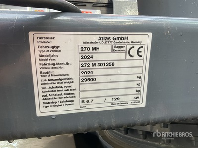 2024 Atlas 270MH Wheel Material Handler (Unused)