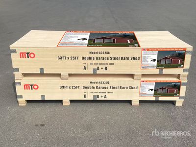 2025 MTO A3325G 33 ft x 25 ft x 14 ft Double Garage Metal Storage Building (Unused)