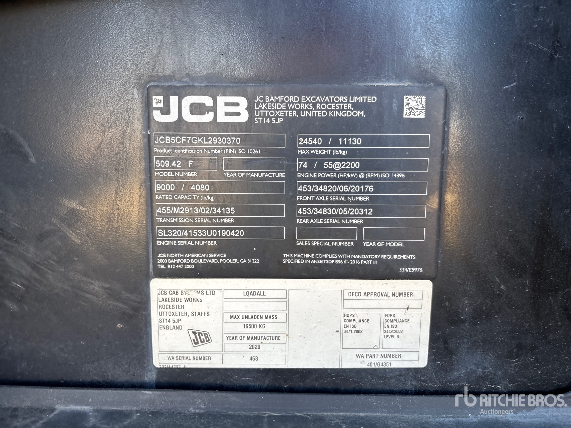 2020 JCB 509.42 Telehandler