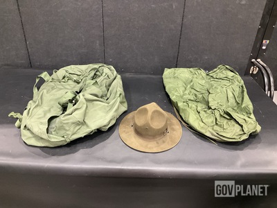 (1) Service Hat, (5) Clothing Bags, (56) Duffel Bags & Assorted Items