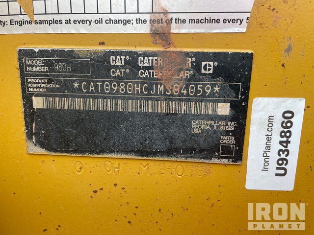 CARGADOR FRONTAL 2008 CATERPILLAR 980H