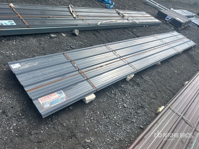 Quantity of (20) 20 ft x 3 ft Grey Metal Roof Panels (Unused)