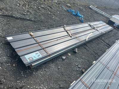 Quantity of (20) 20 ft x 3 ft Black Metal Roof Panels (Unused)