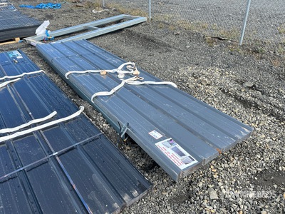 Quantity of (70) 12 ft x 3 ft Grey Metal Roof Panels (Unused)