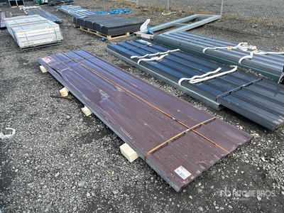 Quantity of (70) 12 ft x 3 ft Brown Metal Roof Panels (Unused)