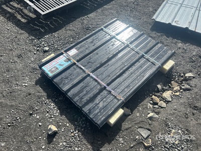 Quantity of (20) 3 ft x 4 ft Black Metal Roof Panels (Unused)