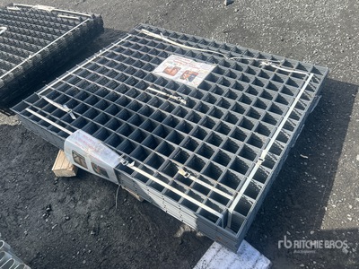 Quantity of (40) 60 in x 72 in 6 Gauge Grey Metal Rail Panel (Unused)