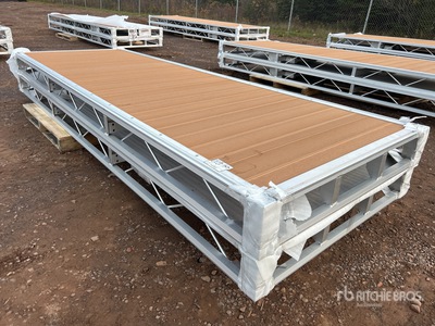 Quantity of (2) 2025 BYT BDF412 4 ft x 12 ft Aluminum Boat Dock Section Kit (Unused)