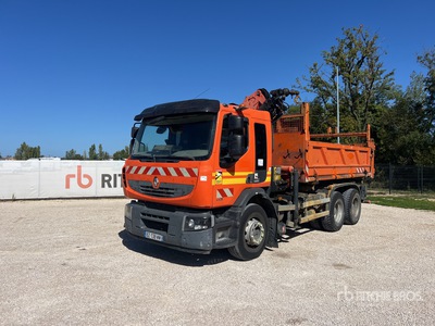 2011 Palfinger PK16001K 5460 kg Articulated Boom on 2012 Renault Premium Lander 430 DXI 6x4 Camion Benne Avec Grue Tipper Truck w/Crane