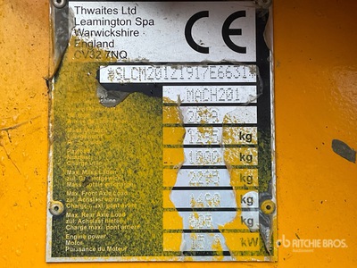 2019 Thwaites 1T 1 ton 4x4 Hi-Tip Dumper