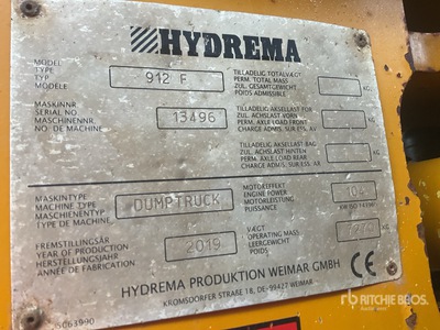 2019 Hydrema 912F Tombereau