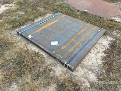 Quantity of (2) 2025 Kit Containers 5 ft x 5 ft 6 in (1 in Thick) Road Steel Plates (Unused)