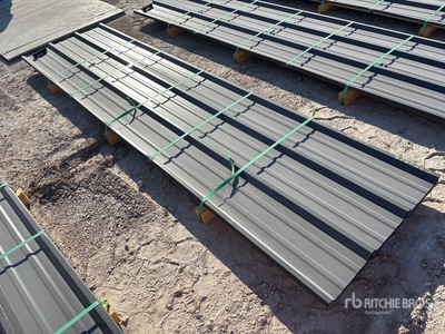 Quantity of (50) 2025 Kit Containers 12 ft Steel R Panel (Unused)