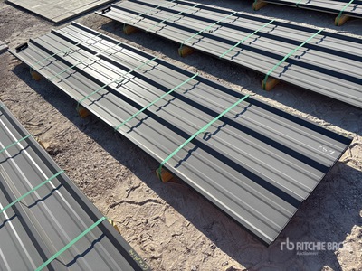 Quantity of (50) 2025 Kit Containers 12 ft Steel R Panel (Unused)