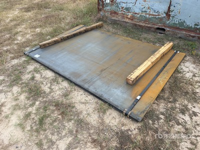 Quantity of (2) 2025 Kit Containers 5 ft x 8 ft (.75 in Thick) Road Steel Plates (Unused)