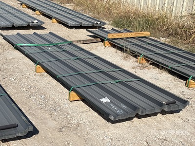 Quantity of (50) 2025 Kit Containers 12 ft Steel R Panel (Unused)