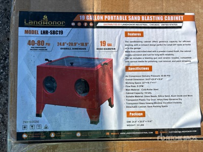 2025 Landhonor LHR-SBC90B Benchtop Sand Blasting Cabinet (Unused)
