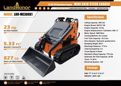 2025 Landhonor LHR-ME380X1 Mini Compact Track Loader (Unused)