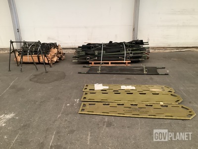 (22) Folding Litters, (24) Pairs of Supports, (3) Spineboards & Assorted Items