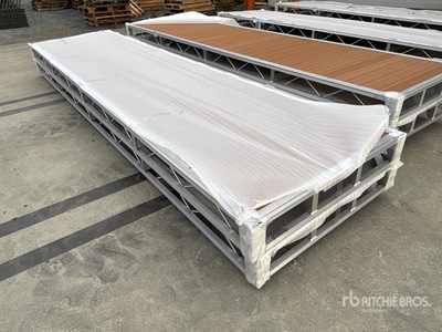 Quantity of (2) 2025 BYT BDF416 4 ft x 16 ft Aluminum Boat Dock Section Kit (Unused)