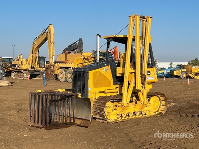 2006 John Deere 450J LGP Combination Tracteur pose-canalisations w/ 2008 Midwestern M510 Conversion