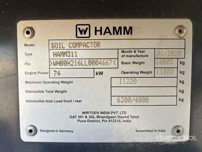 2018 Hamm 311 Walzenzug mit Glattmantelbandage