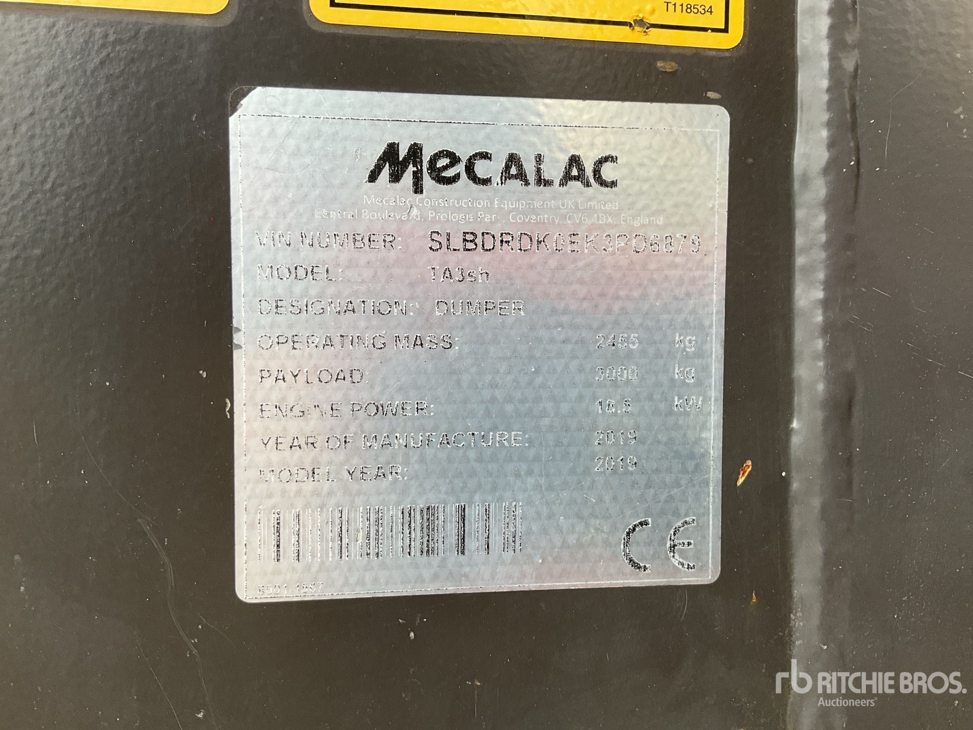 2019 Mecalac TA3sh 3 ton 4x4 Swivel Raddumper