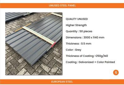 Quantity of Roofing Sheet (Unused)
