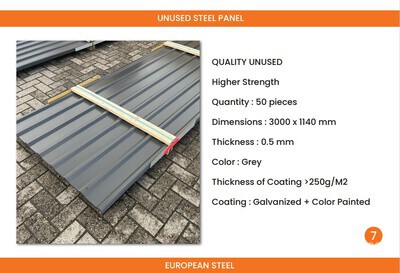 Quantity of Roofing Sheet (Unused)