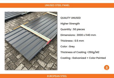 Quantity of Roofing Sheet (Unused)