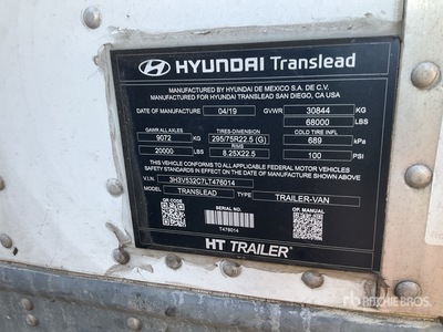2020 Hyundai 53 ft T/A Van Trailer