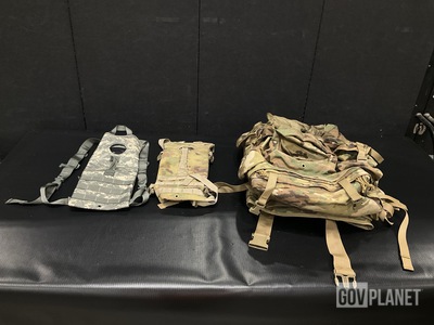 (3) Field Pack, (77) Hydration System Carriers & Assorted Items