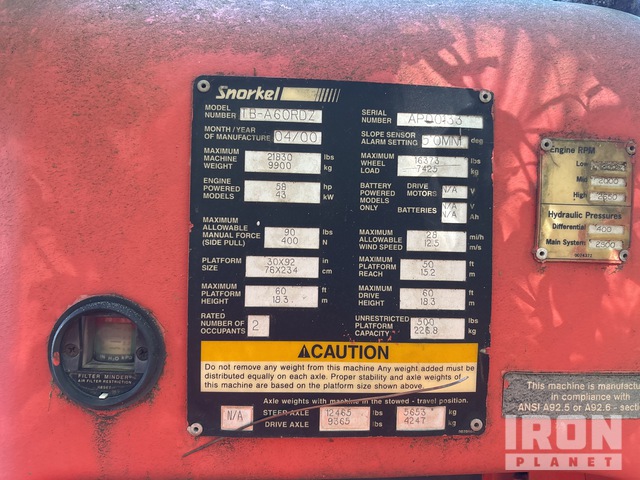 ELEVADOR TELESCóPICO 2000 SNORKEL 4WD TBA60RDZ